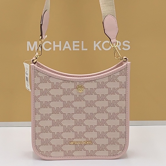 MICHAEL KORS Briley Small Logo Messenger XBODY Bag POWDER BLUSH MULTI - Picture 15 of 16